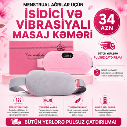 Menstrual Ağrı Üçün İsiddici və Vibrasiyalı Massaj Kəməri